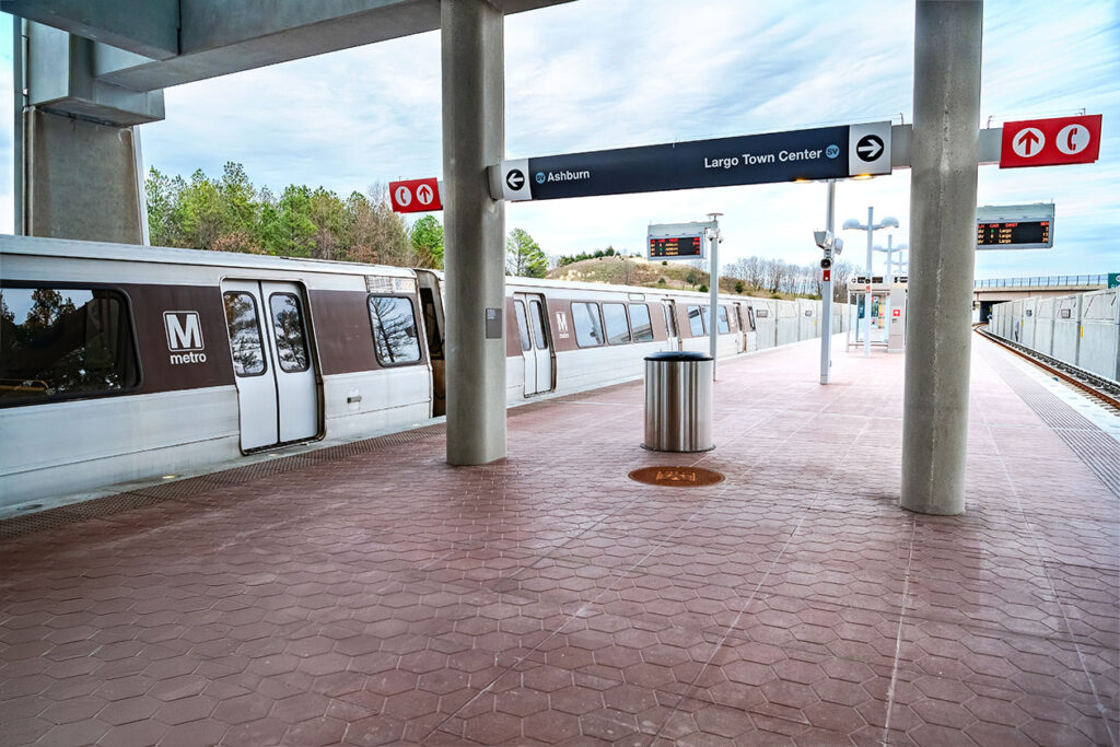 Silver Line Metrorail in Ashburn Virginia